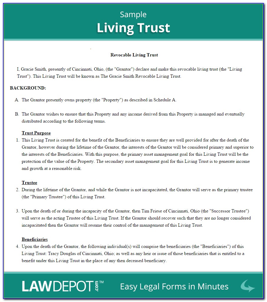 Free Living Trust Forms California Pdf
