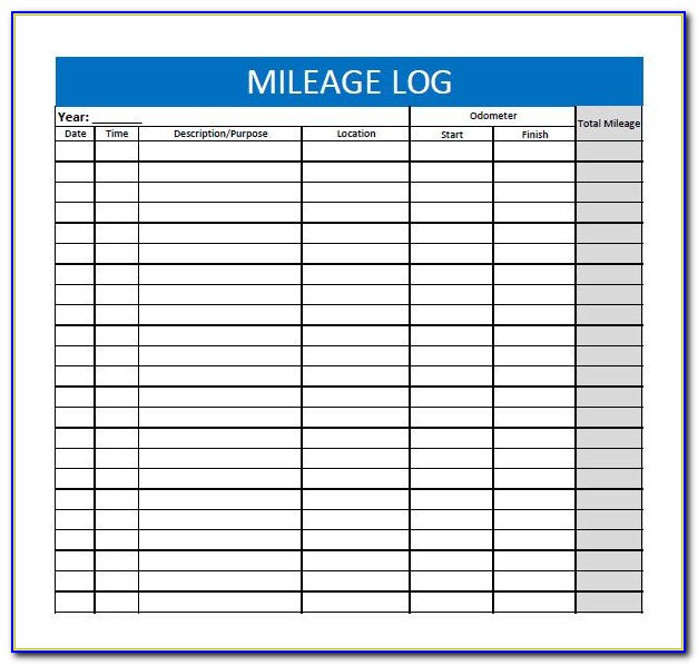 Free Mileage Log Forms