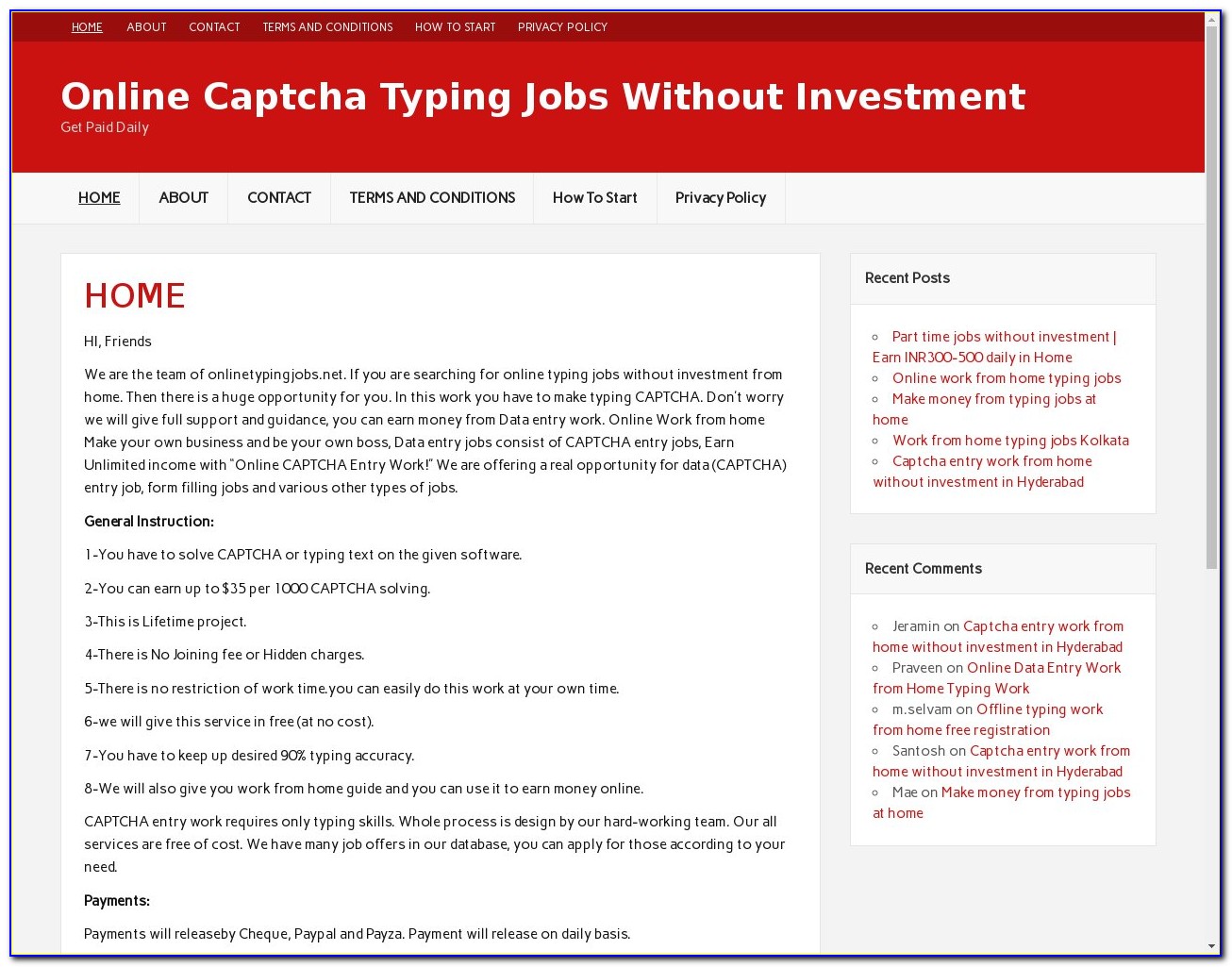 Free Online Form Filling Jobs From Home Without Investment In India