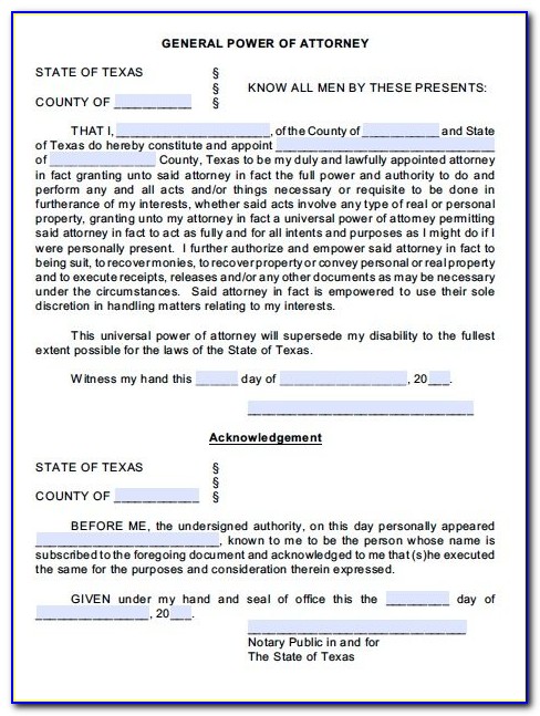Free Power Of Attorney Forms