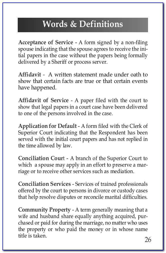 Free Printable Divorce Forms Arizona
