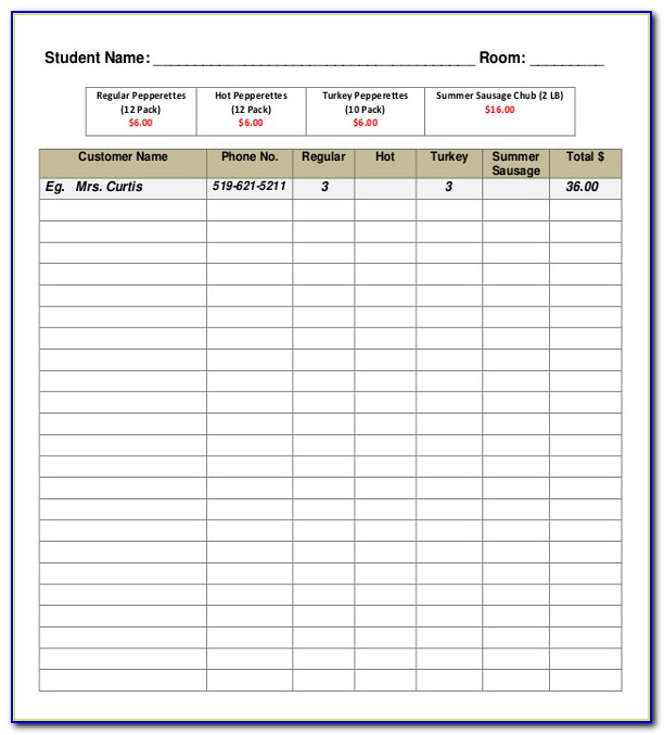 Free Printable Fundraiser Order Forms