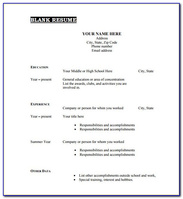 Free Printable Resume Templates