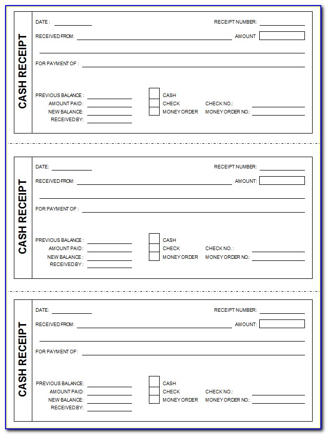 Free Receipt Form Template