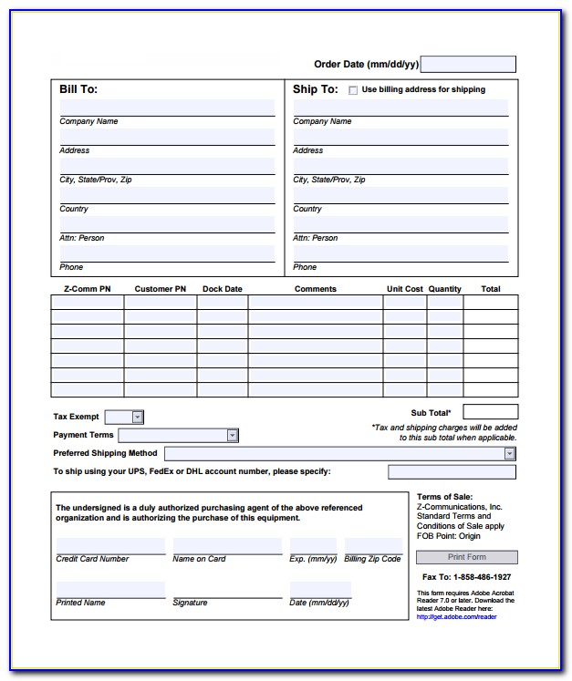 Free Sales Order Form Template