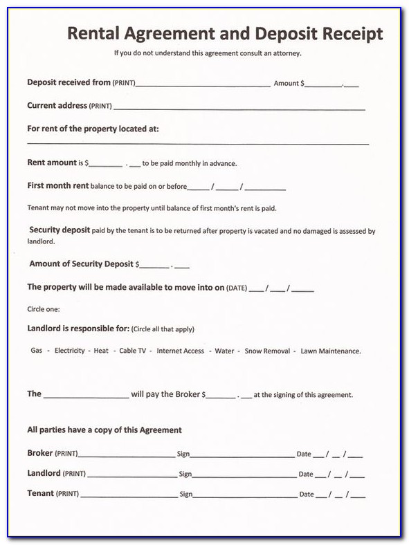 Free Samples Of Rental Agreement Forms