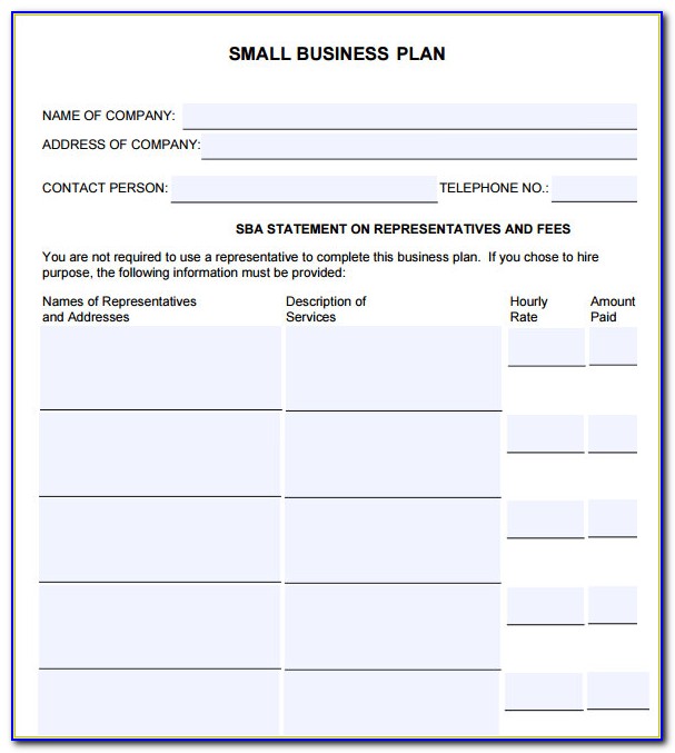 Free Short Form Business Plan Template