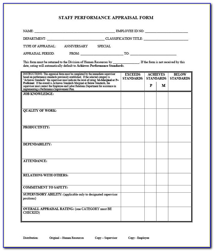 Free Simple Appraisal Form Template
