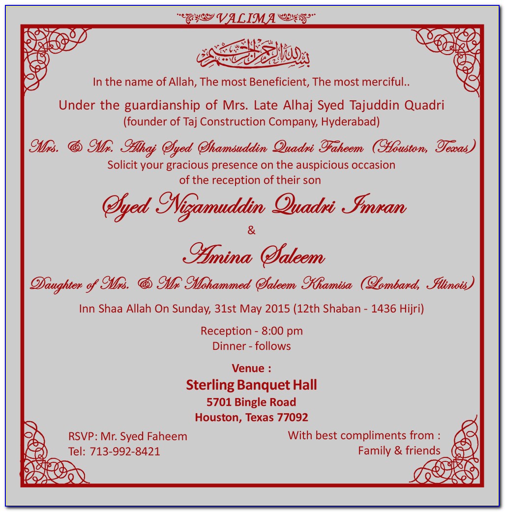 Full Form Rsvp In Wedding Cards In India