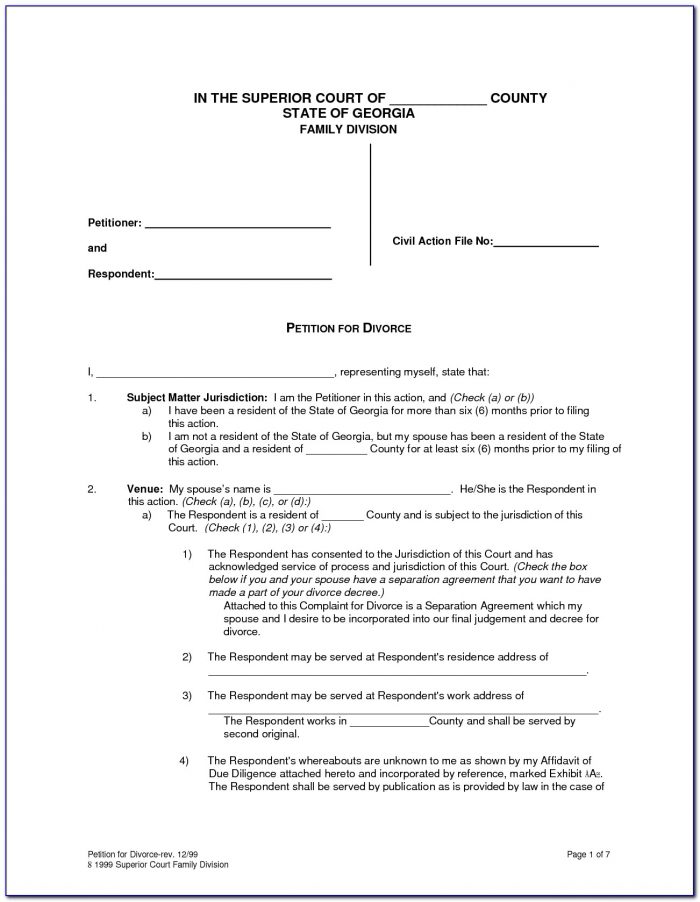 Printable Uncontested Divorce Papers