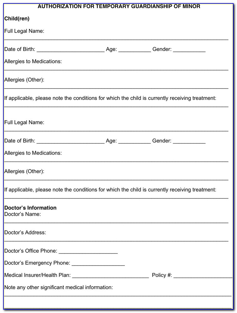 Guardianship Forms For A Minor In Texas