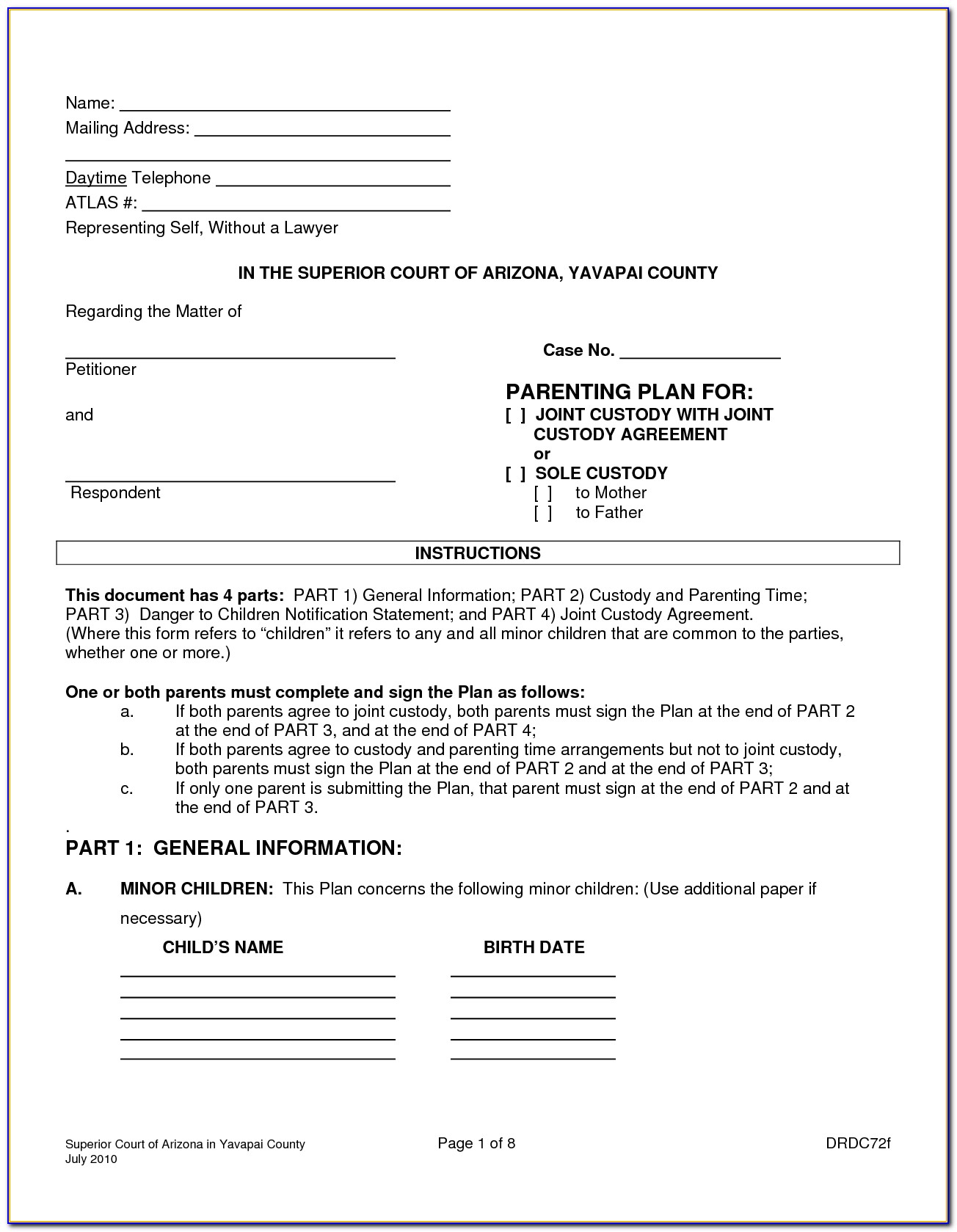Guardianship Forms In Cook County Illinois