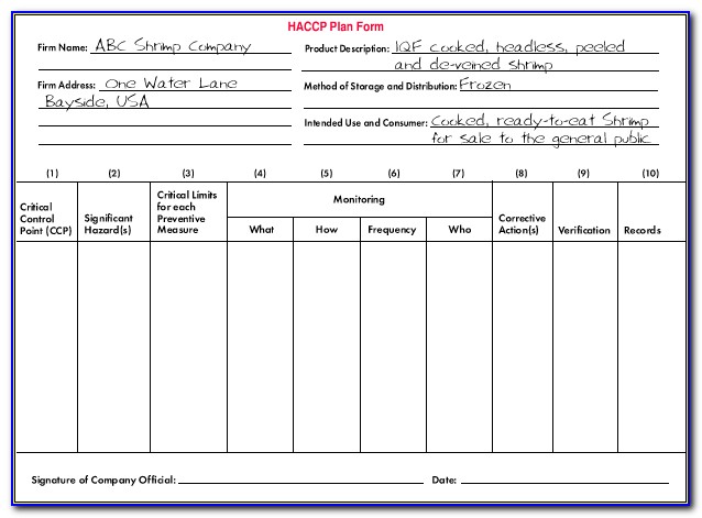 Haccp Plan Form 2 - Form : Resume Examples #a15q63pOeQ