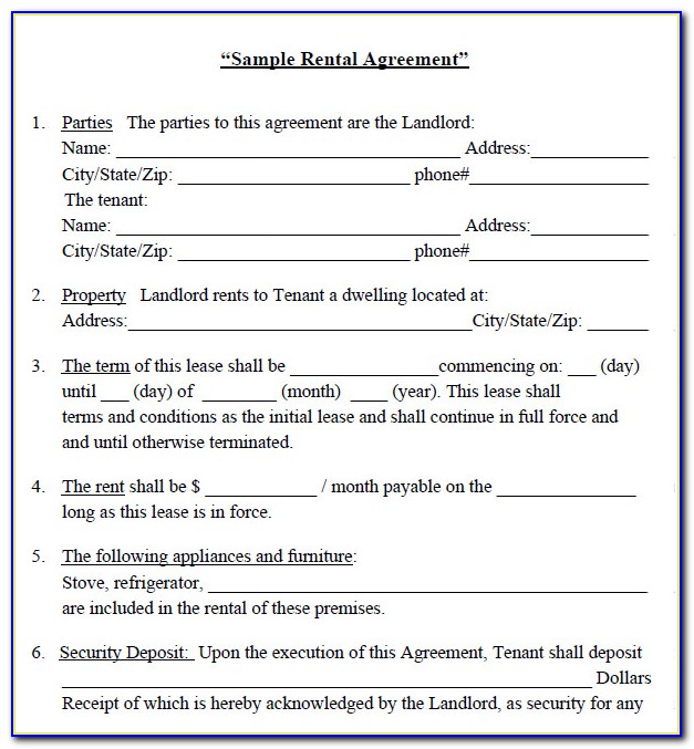House For Rent Agreement Forms