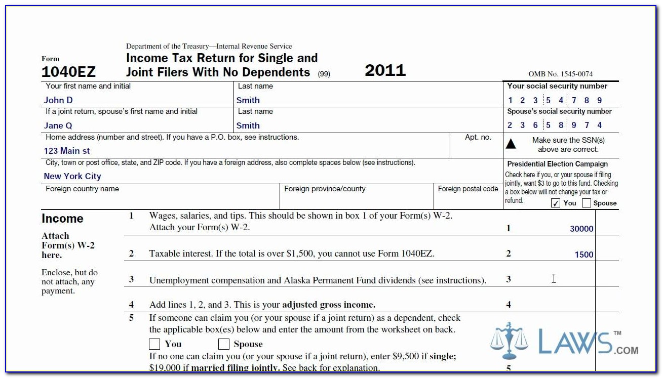 How Do You Fill Out A 1040ez Tax Form