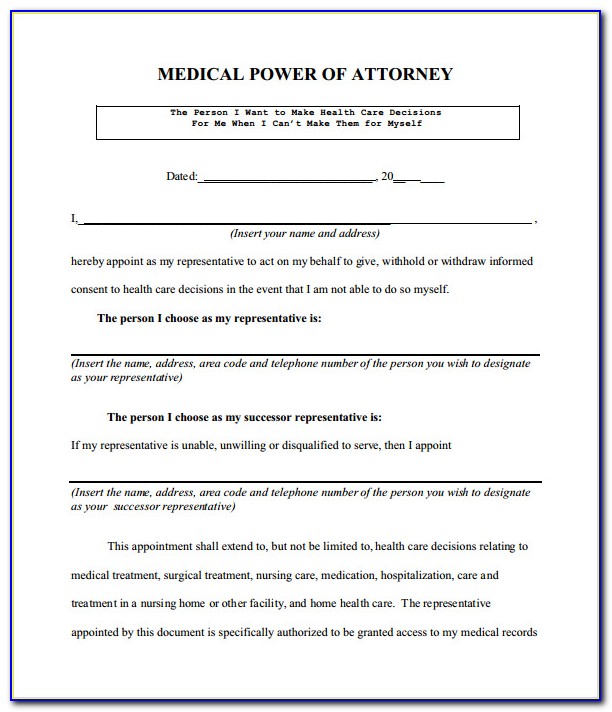 How To Fill Out A Medical Power Of Attorney Form