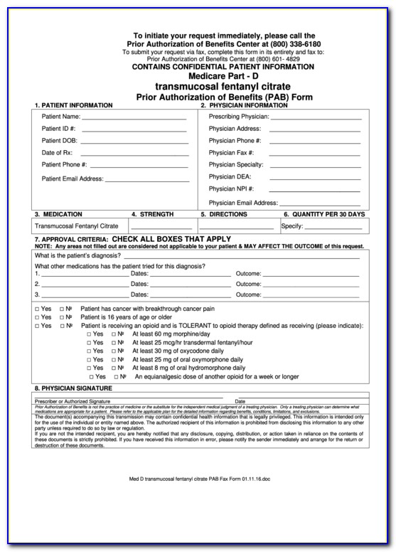 Humana Medicare Part D Medication Prior Authorization Form