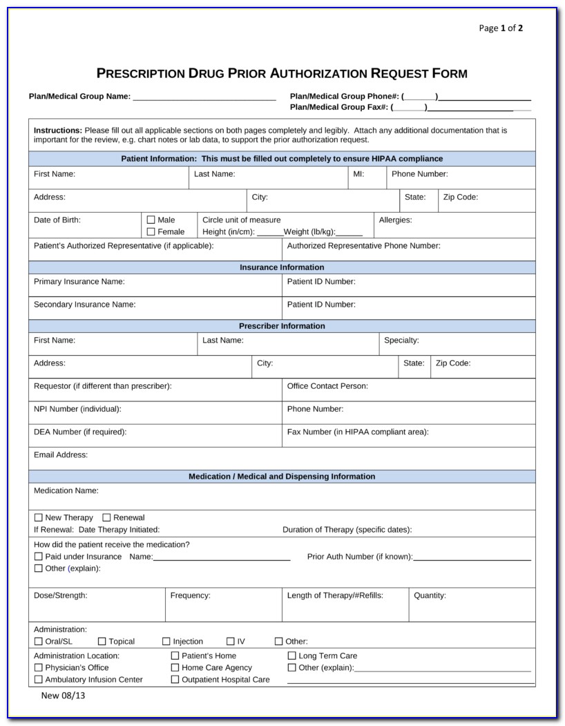 Humana Medicare Prior Auth Form For Medication