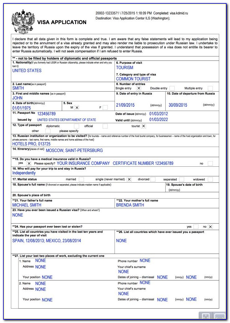 India E Tourist Visa Application Form