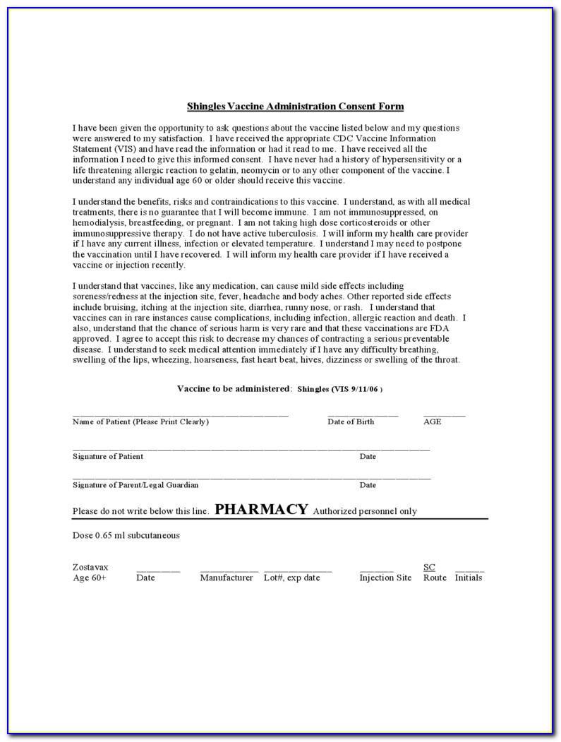 Influenza Vaccine Consent Form 2017