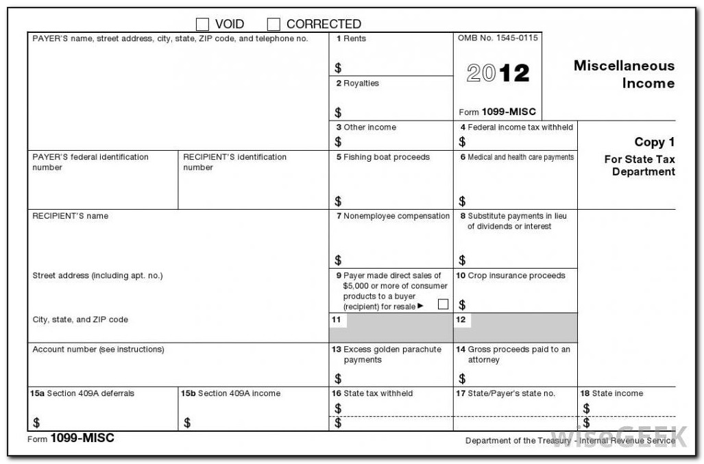 Instructions For Form 1099 Misc Box 3. Other Income