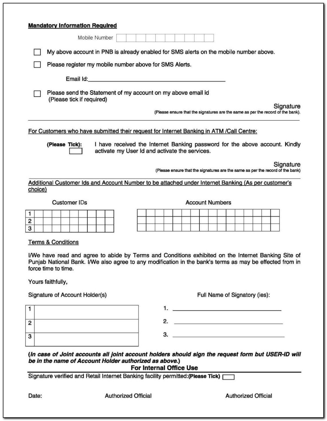 Iob Net Banking Online Registration Form Download