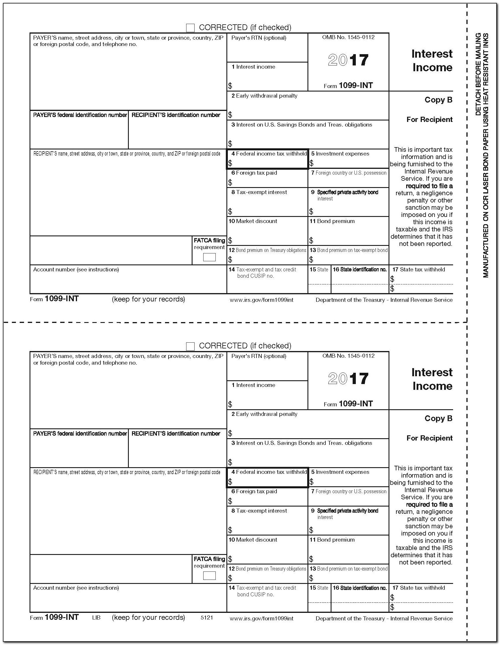 Irs Form 1099 Int 2018