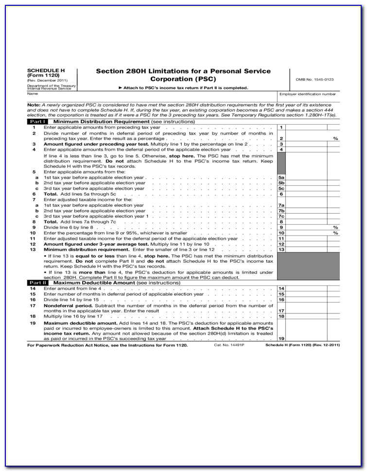 Irs Form 1120 Instructions 2012