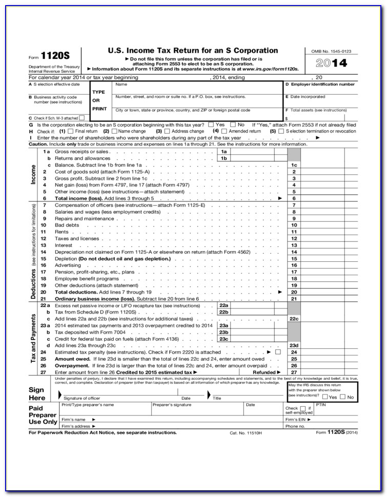 Irs Form 1120s 2013