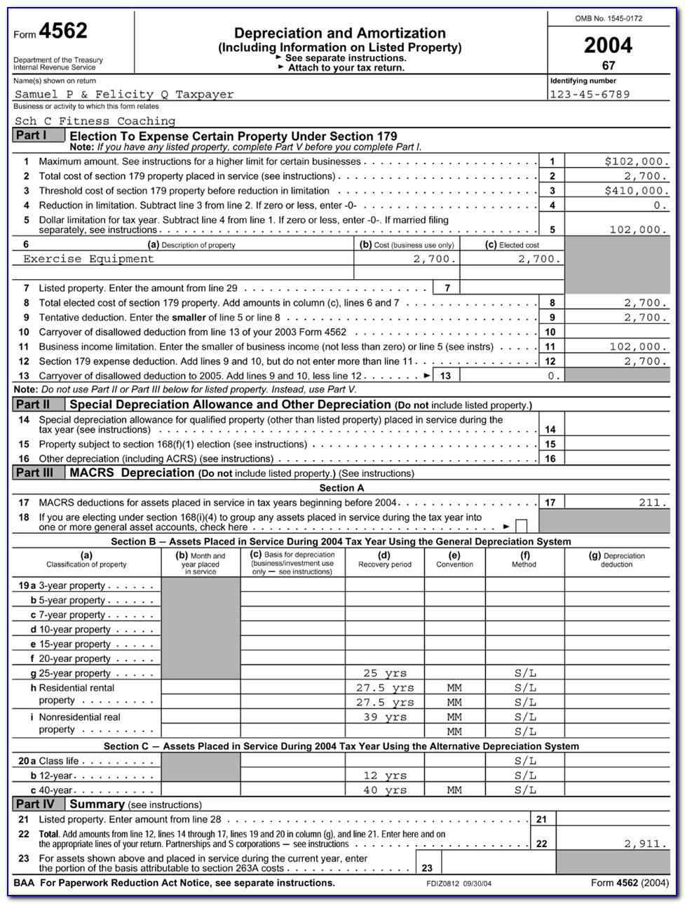 Irs Form 4562 For 2014