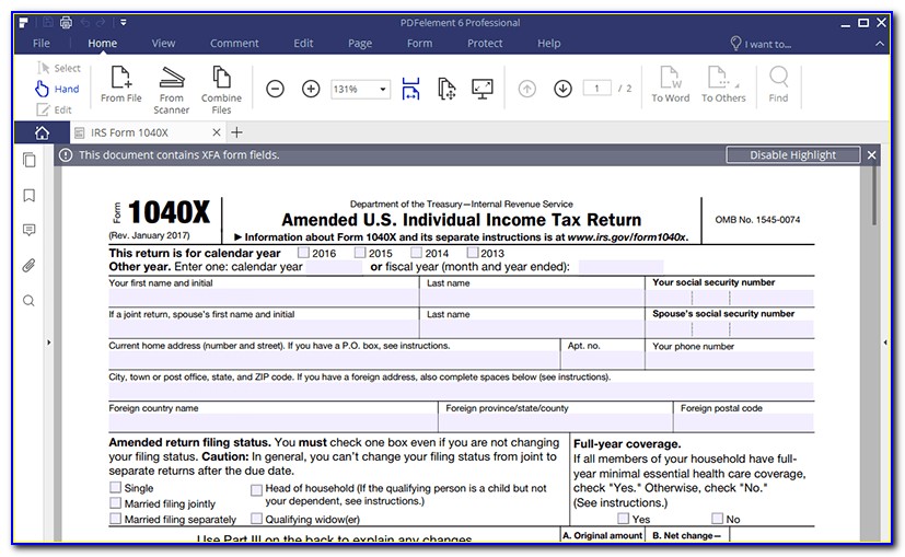 Irs Forms Amended Return Instructions