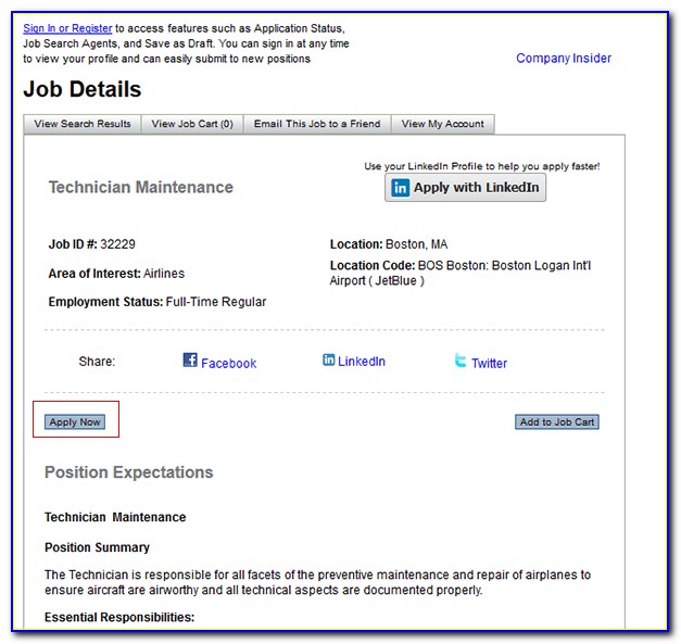 Jetblue Job Application Form