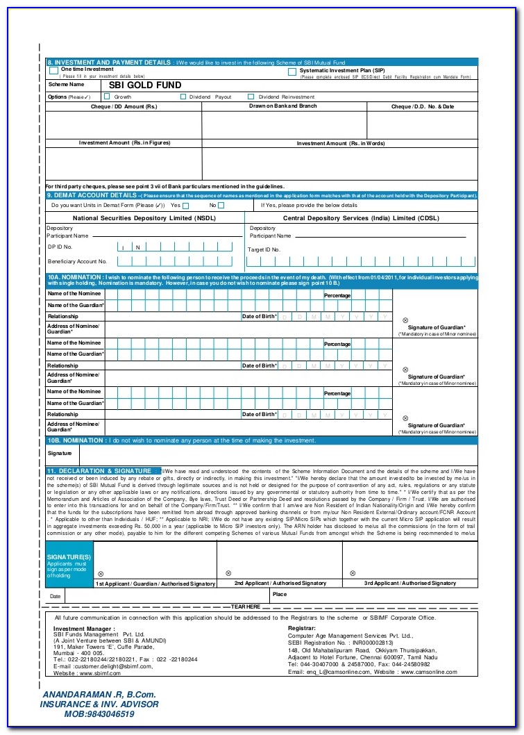 Kyc Application Form Sbi Download