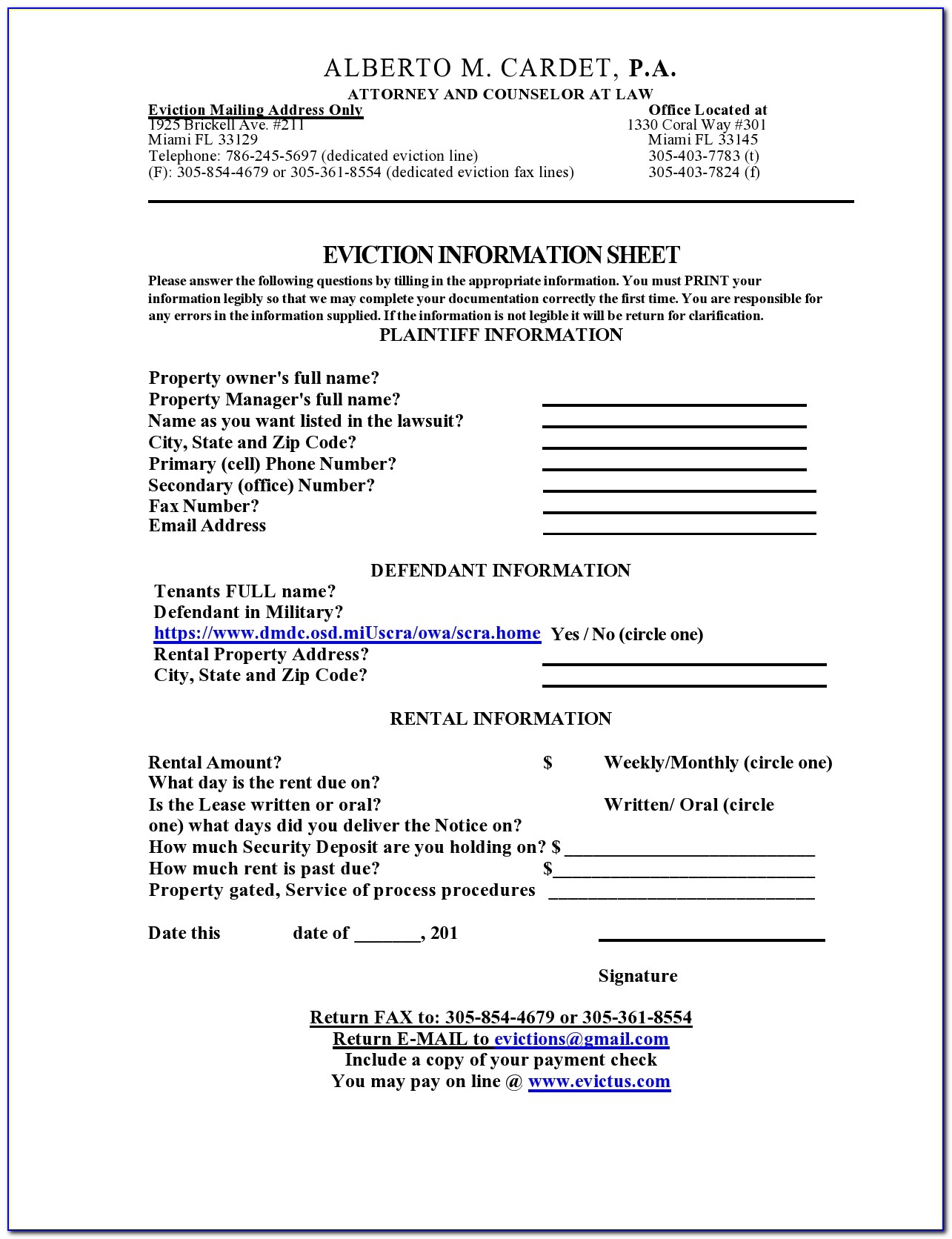 Landlord Tenant Eviction Forms Florida