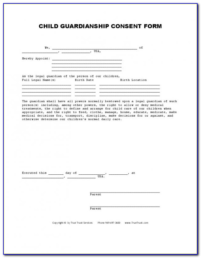 Legal Form For Guardianship Of A Child In Case Of Death In California