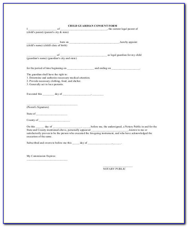 Legal Form For Guardianship Of A Child In Case Of Death