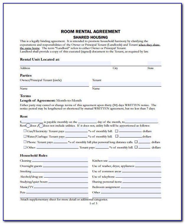 Legal Rental Agreement Form