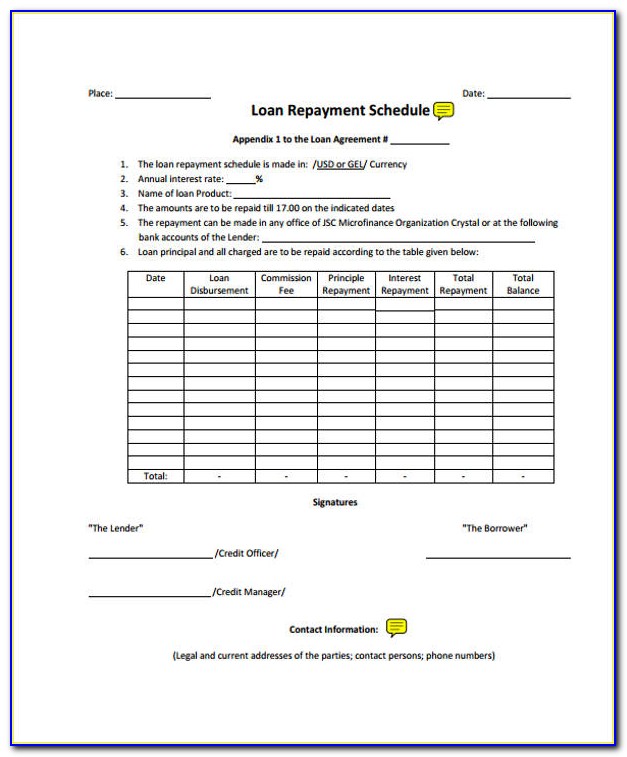 Loan Repayment Form Template