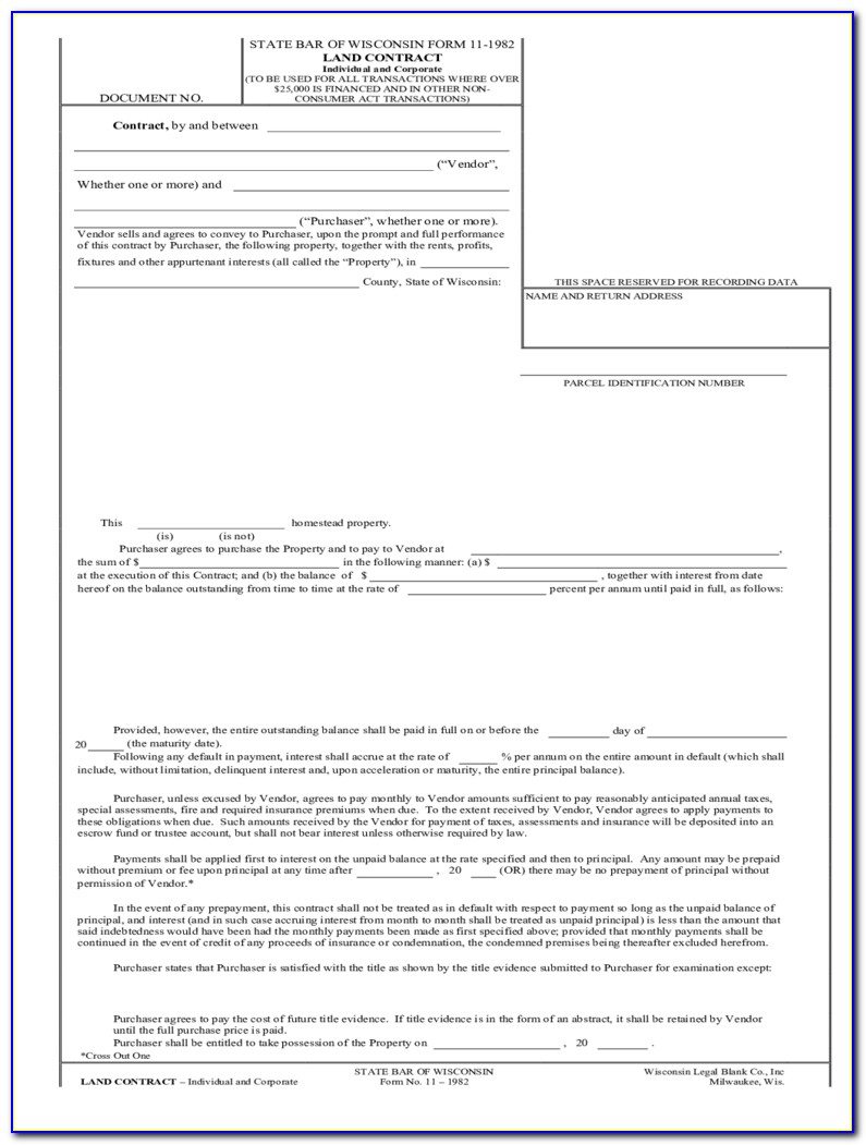 Memorandum Of Land Contract Michigan Form