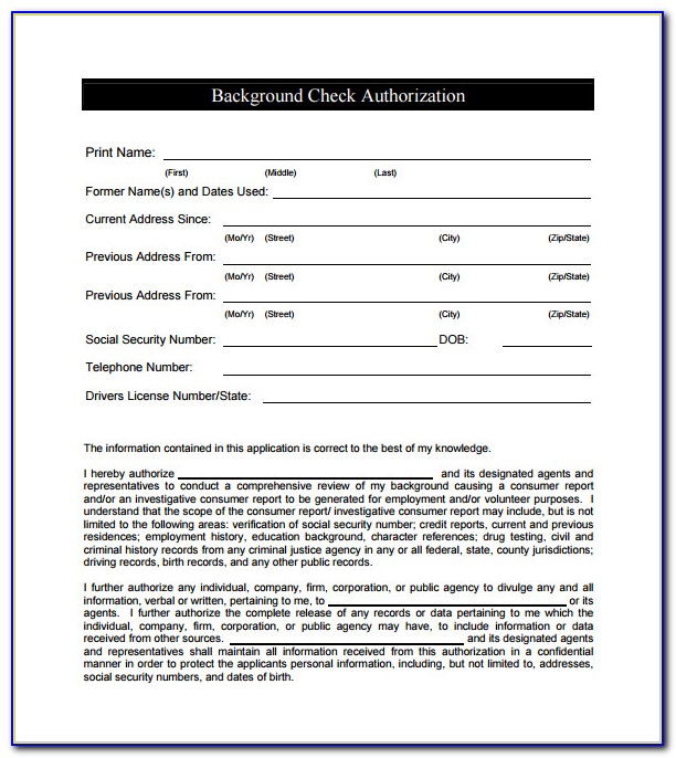 Military Police Background Check Form