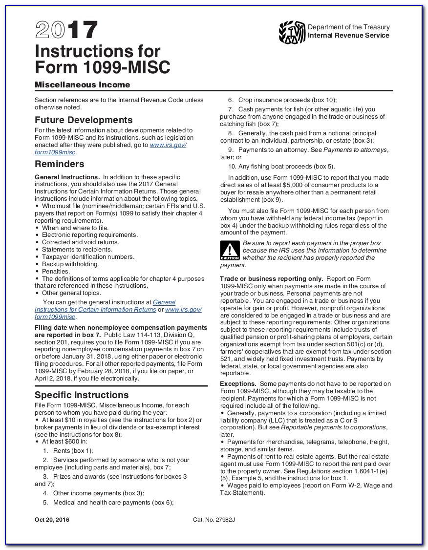 Misc 1099 Form 2016