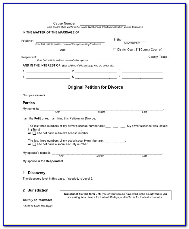 Montgomery County Tx Divorce Forms