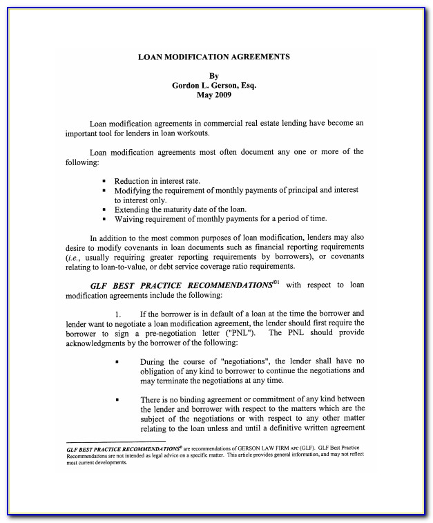 Mortgage Modification Agreement Form