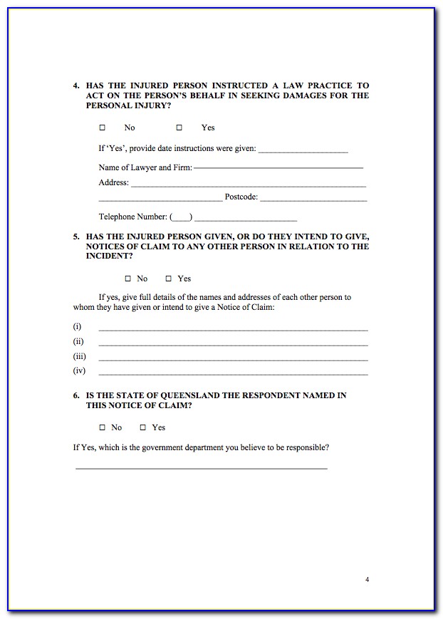 Motor Accident Private Settlement Form