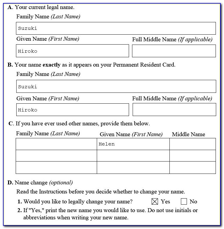 N 400 Form Instructions