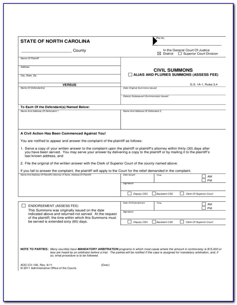 North Carolina Child Custody Forms