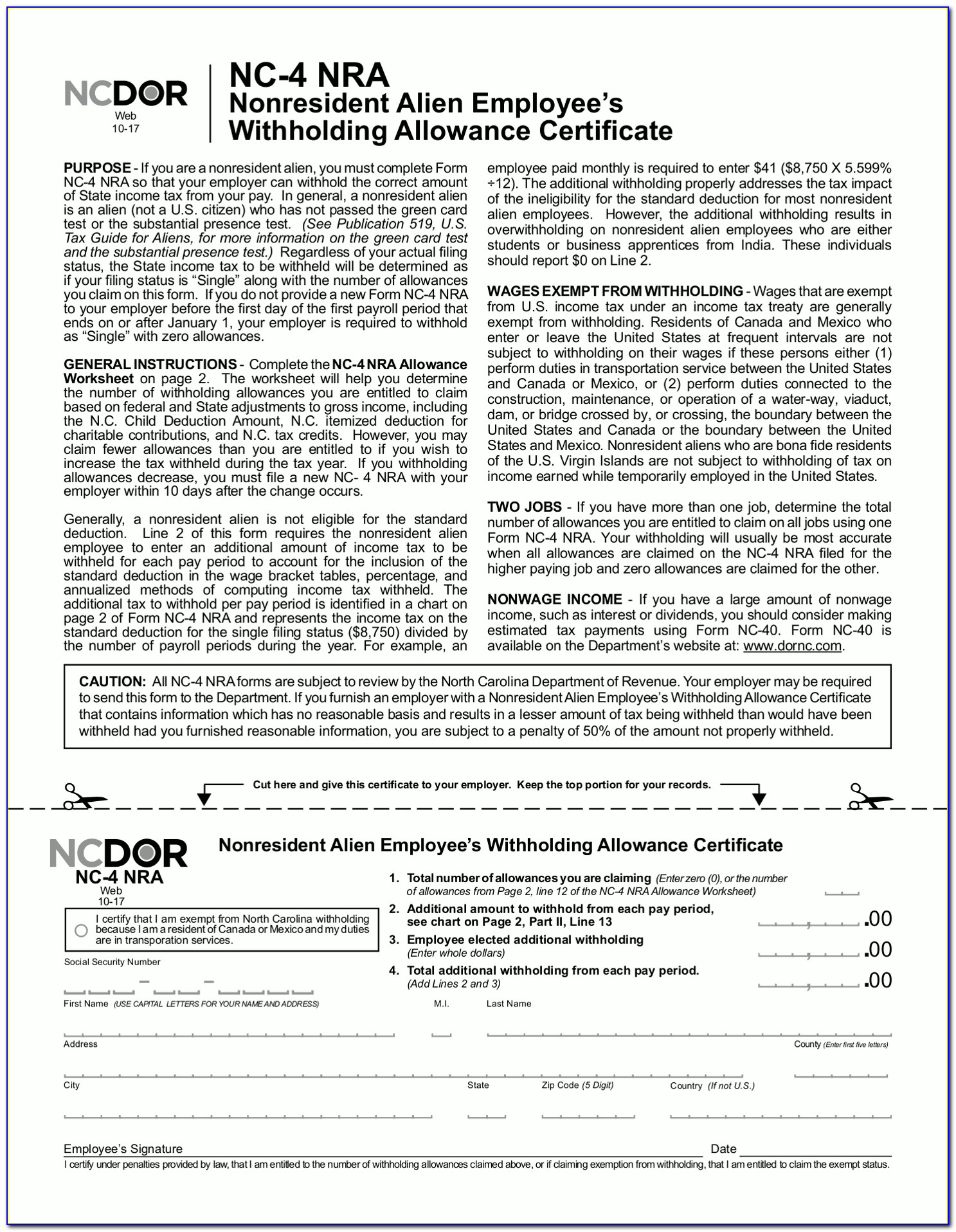 North Carolina State Tax Form 2013