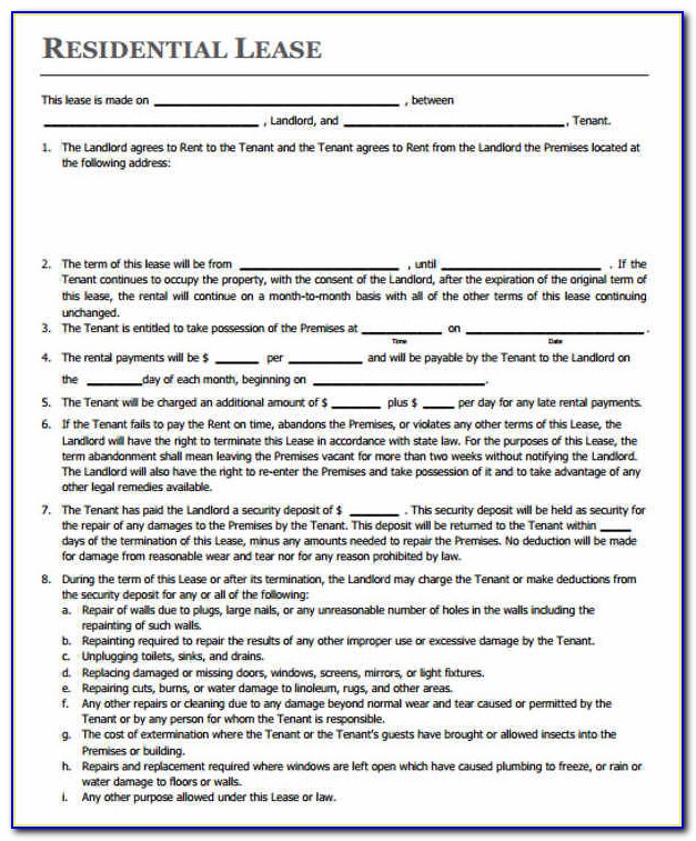 Notarized Rental Agreement Form