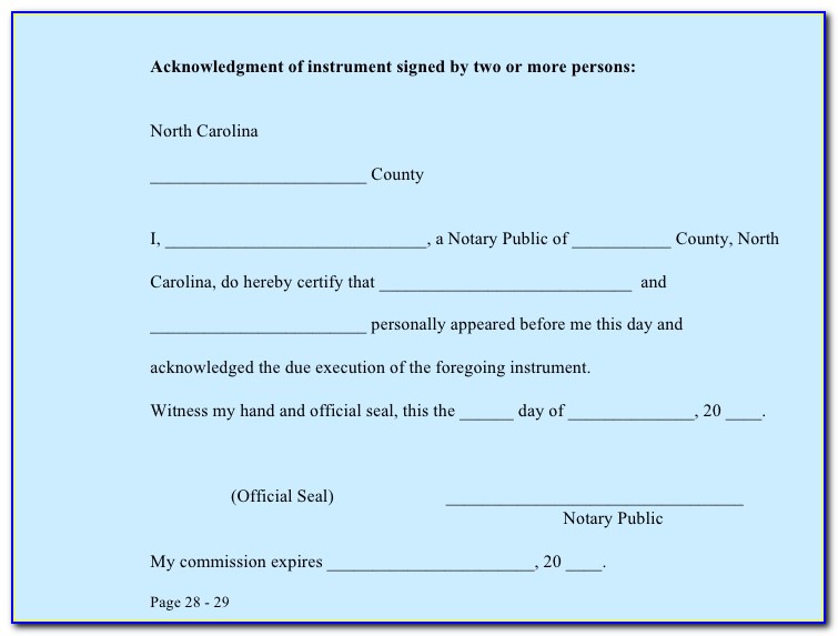 Notary Certificate Nc