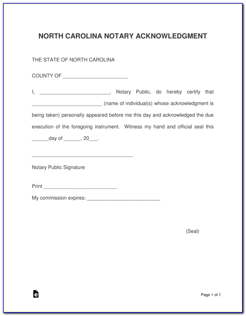 Notary Forms Nc